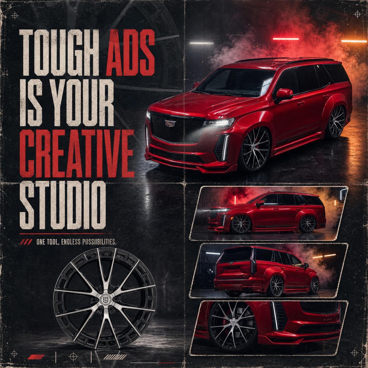 ToughAds is your creative studio — generated campaign collage